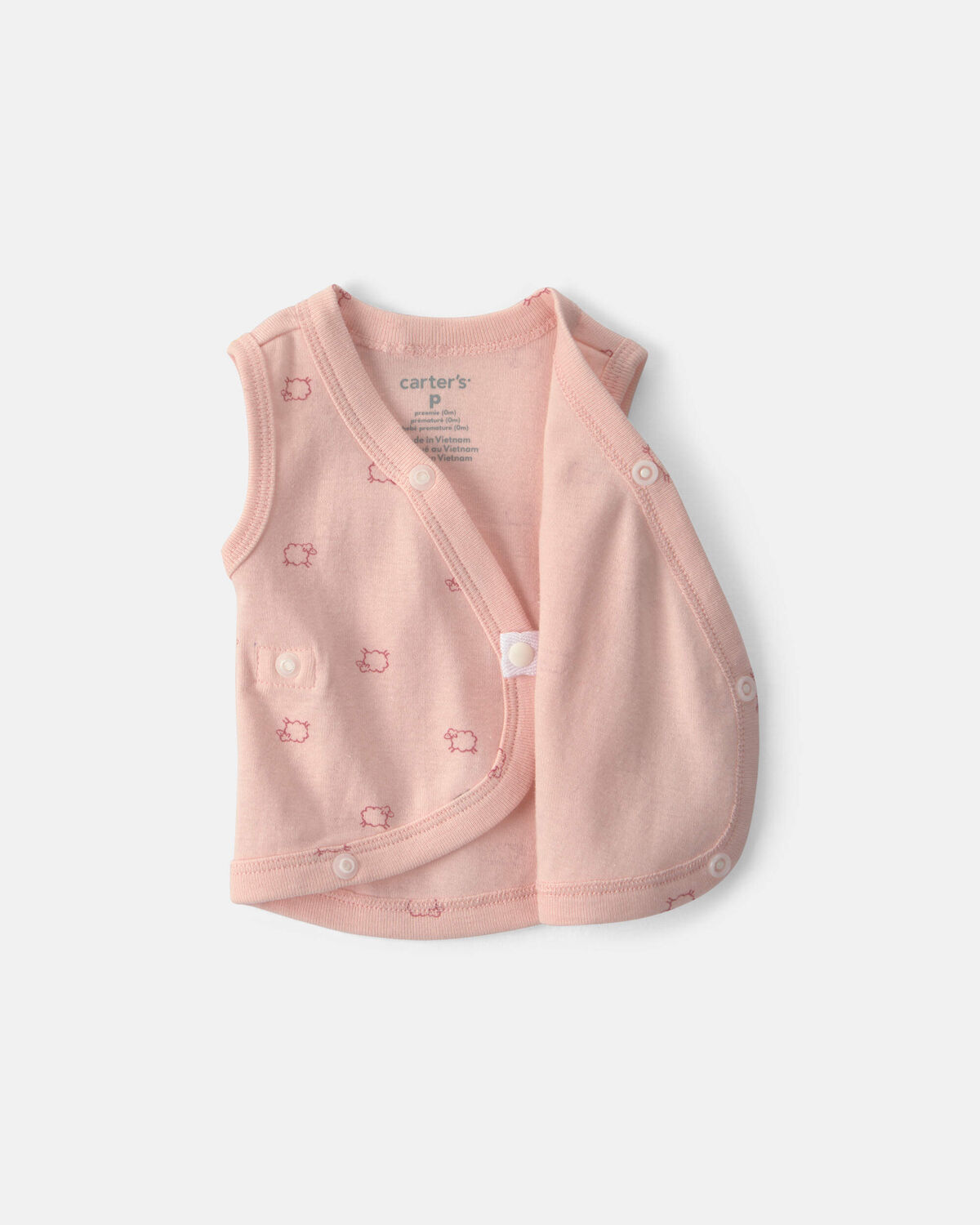 Baby Girl Sheep Side-Snap Tank - Pink - Image 3
