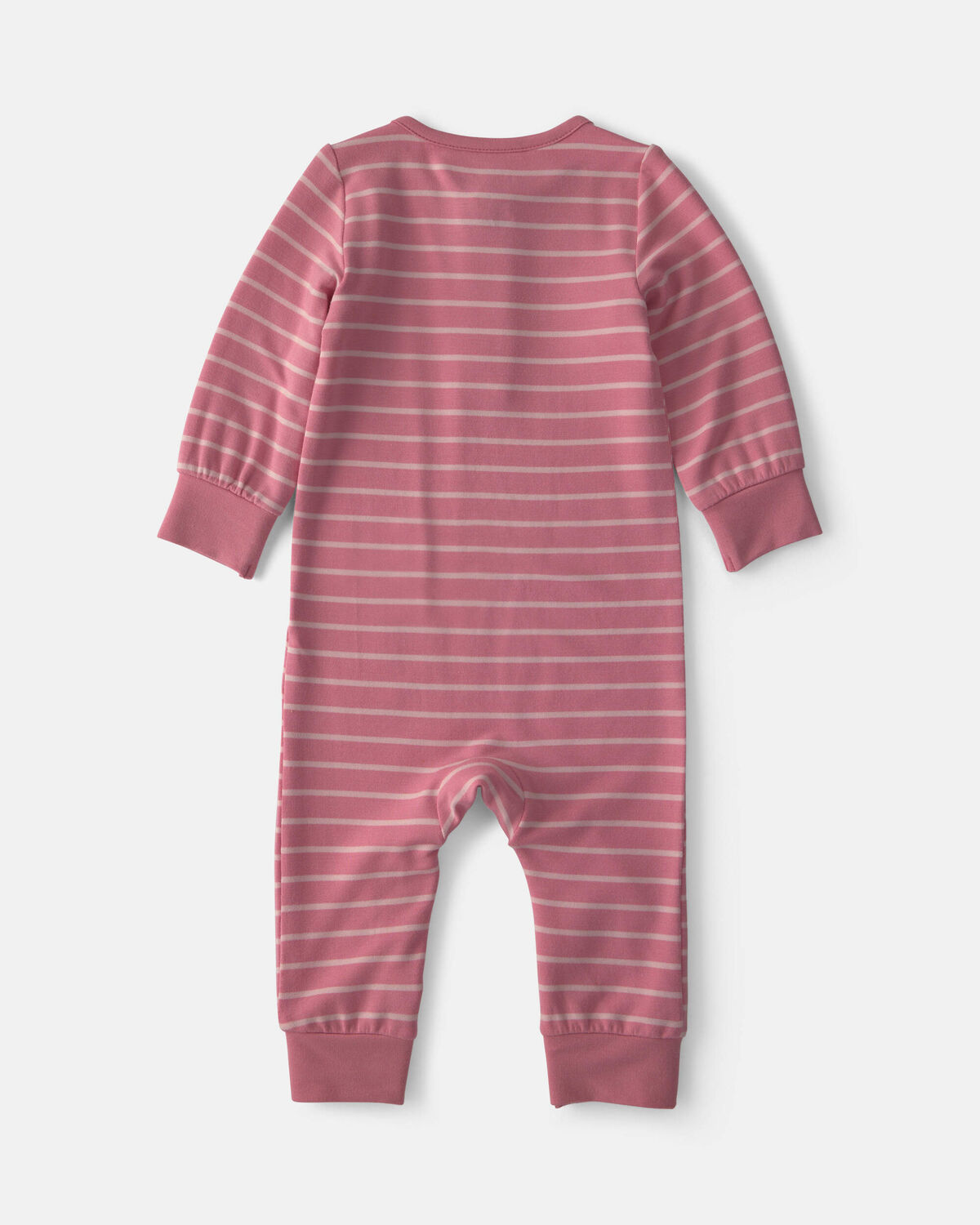 Baby Girl Striped PurelySoft™ Long-Sleeve Jumpsuit - Pink - Image 2