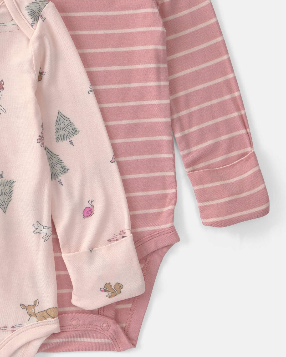 Baby Girl 2-Pack Woodland PurelySoft™ Long-Sleeve Multipack Bodysuits - Pink - Image 2
