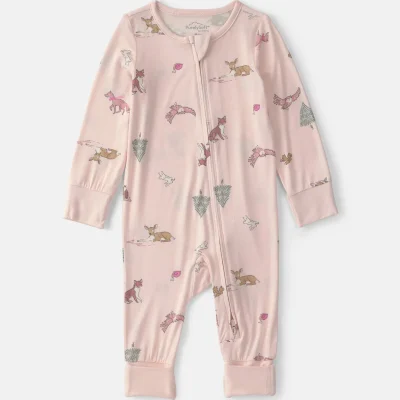 Baby Girl Woodland PurelySoft™ 2-Way Zip Sleep & Play Pajamas - Pink