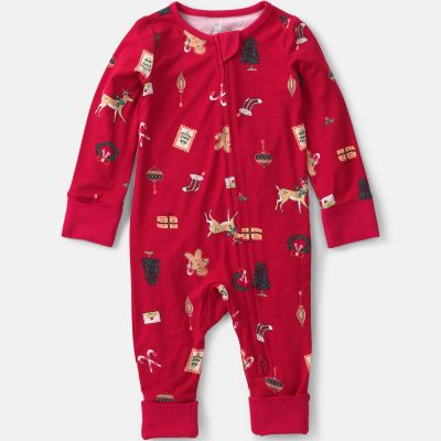 Baby Christmas PurelySoft™ 2-Way Zip Sleep & Play Pajamas - Red