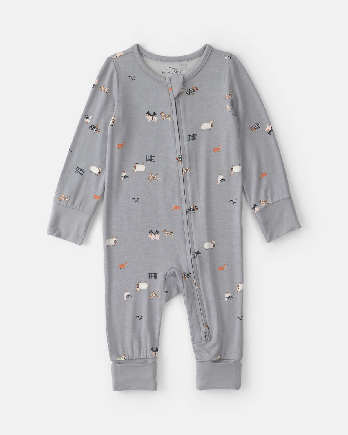 Baby Halloween PurelySoft™ 2-Way Zip Sleep & Play Pajamas - Grey