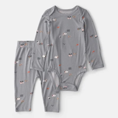 Baby 2-Piece Halloween PurelySoft™ Long-Sleeve Bodysuit & Pant Set - Grey