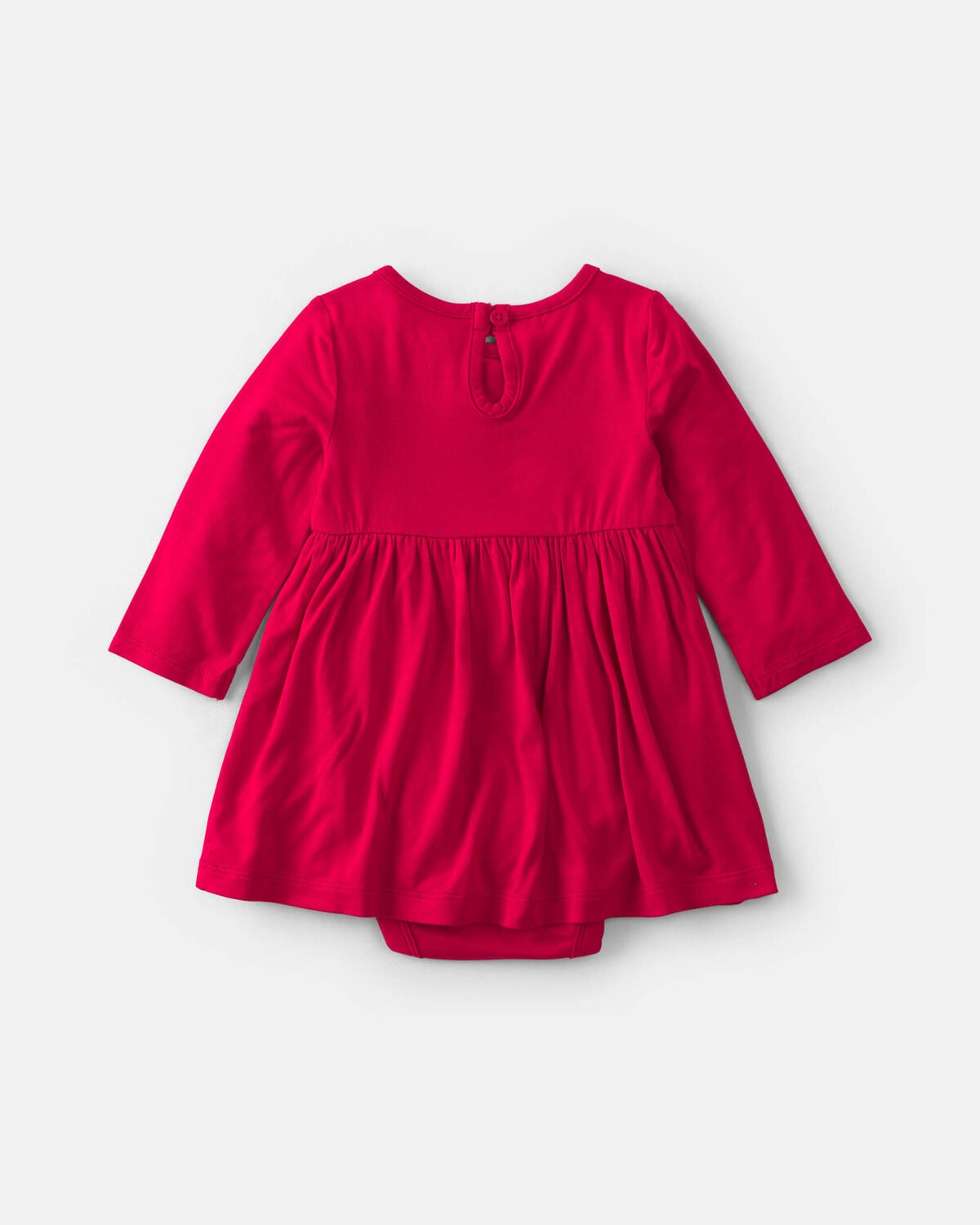 Baby Girl PurelySoft™ Long-Sleeve Bodysuit Dress - Red - Image 2
