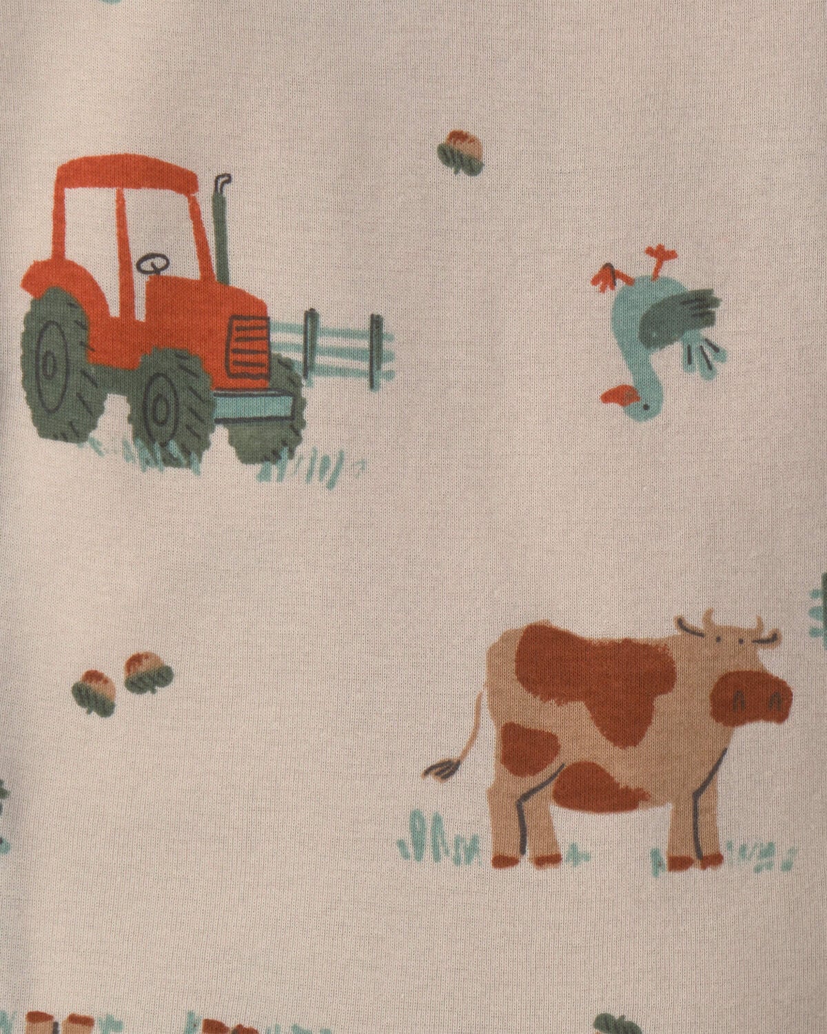Baby Boy 4-Piece Fox 100% Cotton Snug Fit Pajama Set - Green/Cream - Image 3