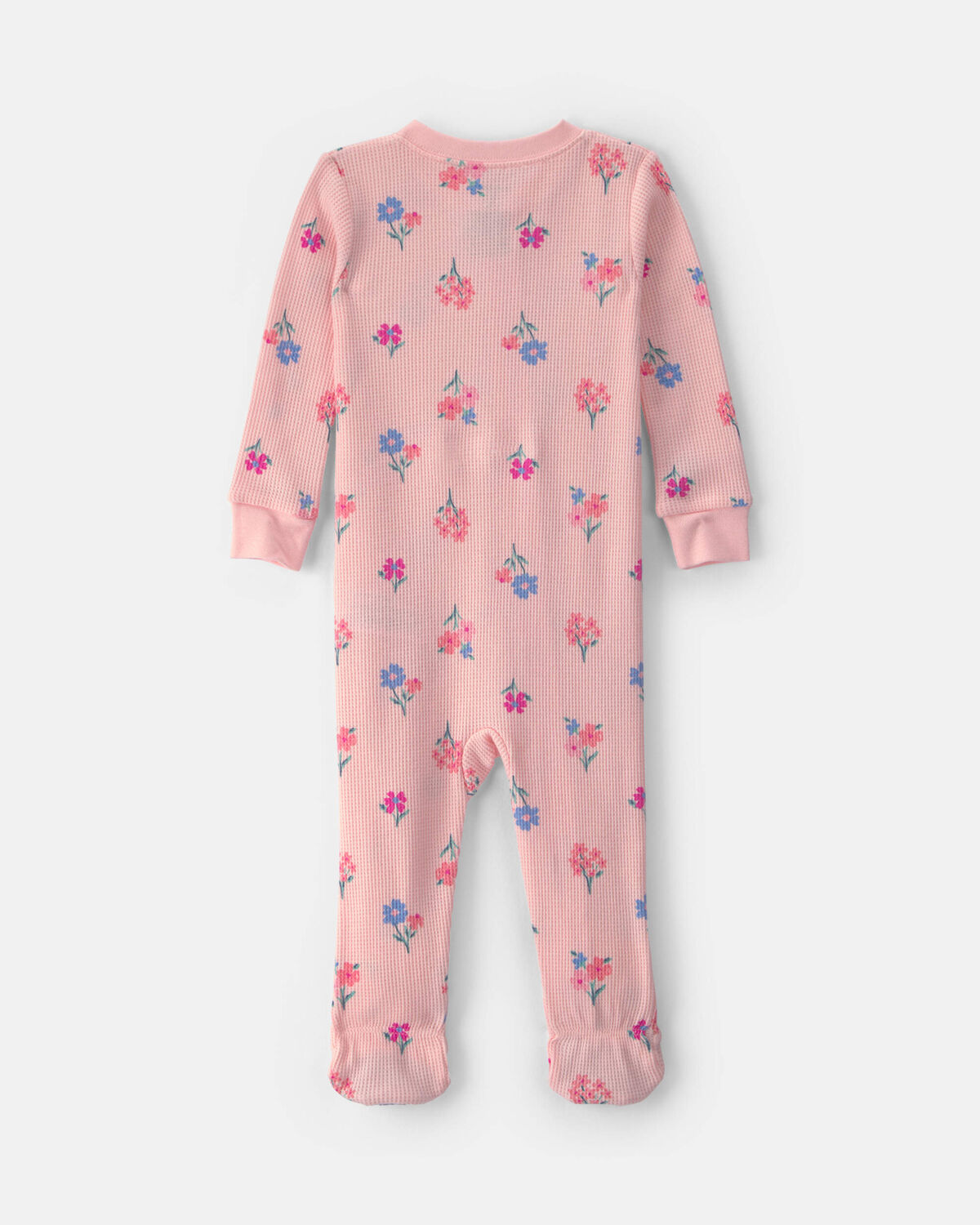 Baby Girl 1-Piece Floral Thermal Snug Fit Footed Pajama - Pink - Image 2