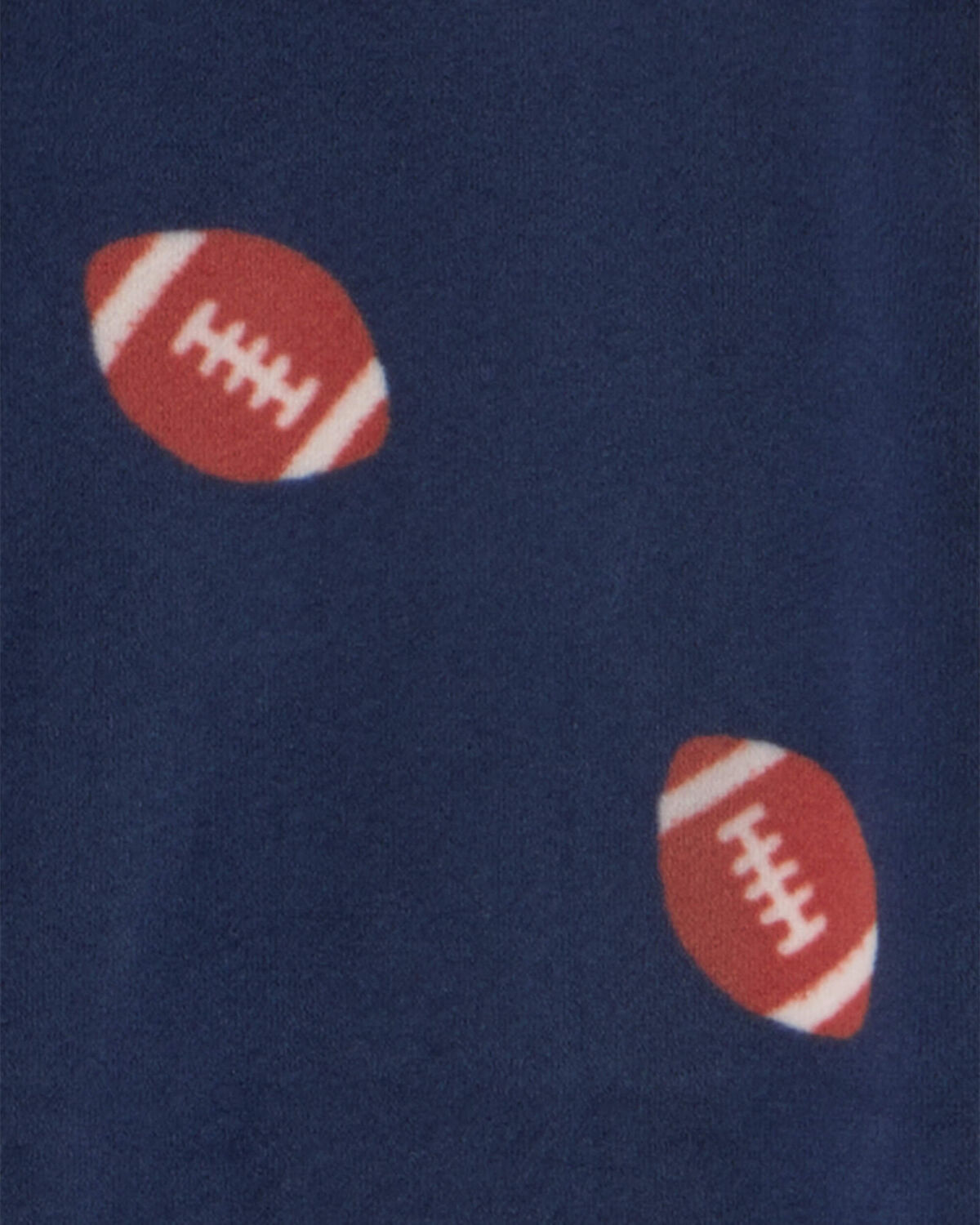 Baby Boy 1-Piece Football 2-Way Zip DreamPlush Snug Fit Footed Pajama - Navy Blue - Image 4