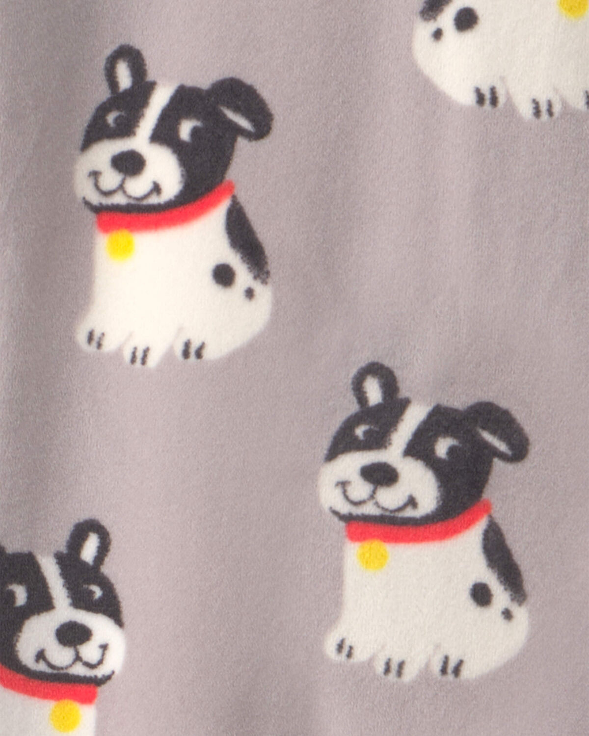 Baby Boy 1-Piece Dog 2-Way Zip DreamPlush Snug Fit Footed Pajama - Grey - Image 3