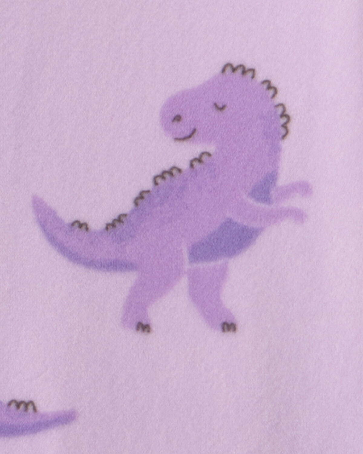 Baby Girl 1-Piece Dino 2-Way Zip DreamPlush Snug Fit Footed Pajama - Purple - Image 4