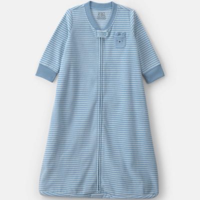 Baby Boy Striped Fleece Sleep Bag - Blue