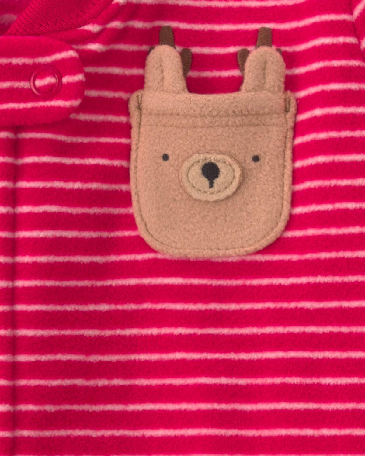 Baby Christmas Reindeer Striped Fleece Sleep Bag - Red - Image 3
