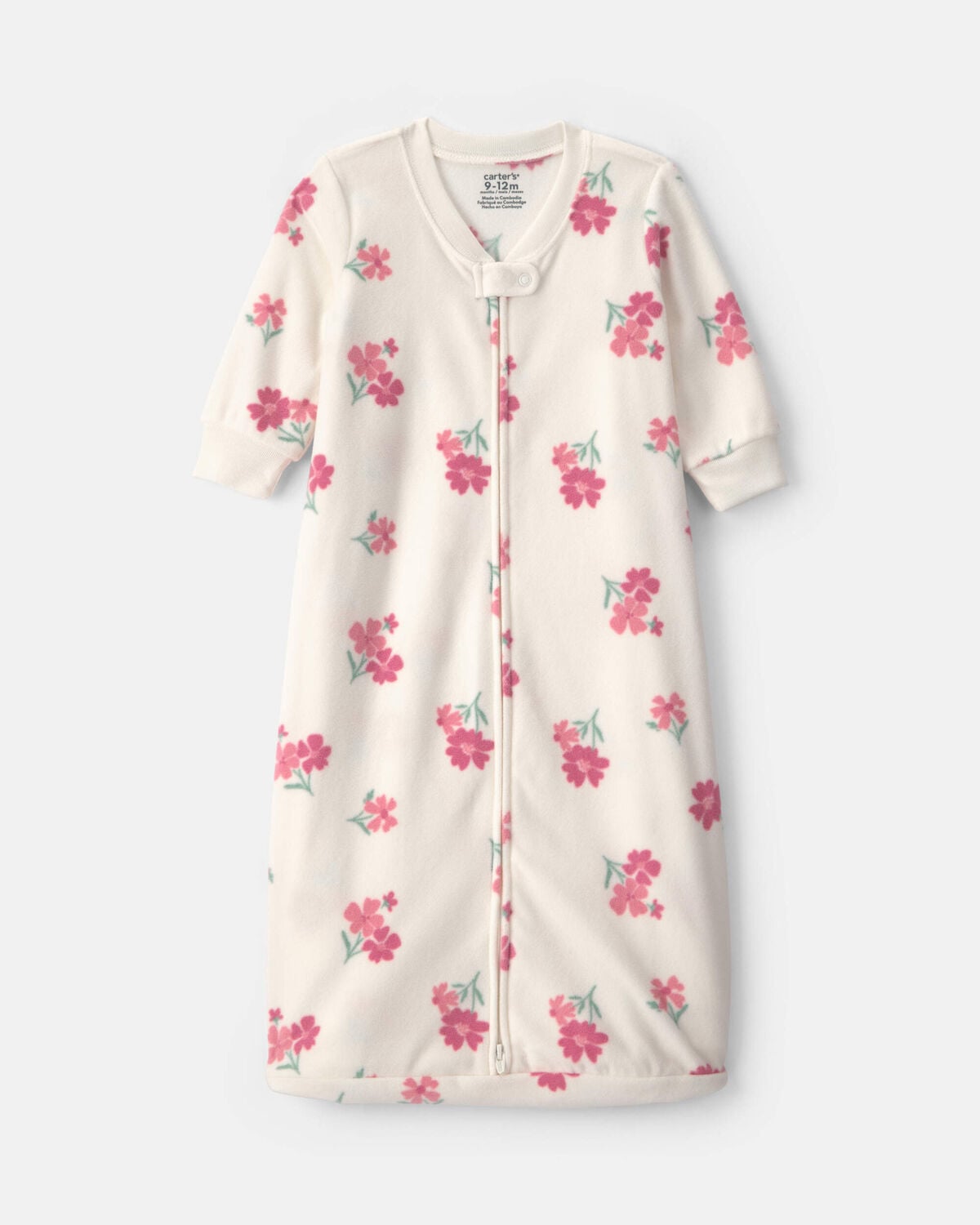 Baby Girl Floral Fleece Sleep Bag - Cream