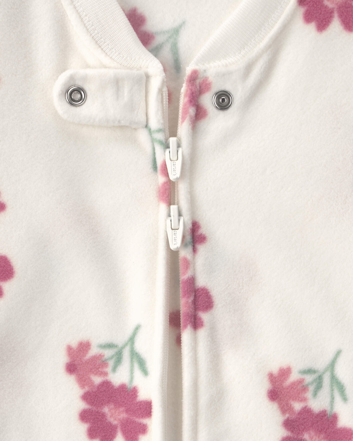 Baby Girl Floral Fleece Sleep Bag - Cream - Image 3