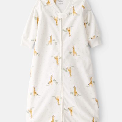 Baby Giraffe Fleece Sleep Bag - Cream
