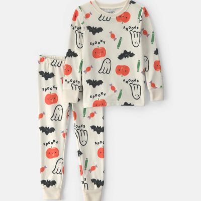 Baby Halloween Print 2-Piece Pajama Set - Cream