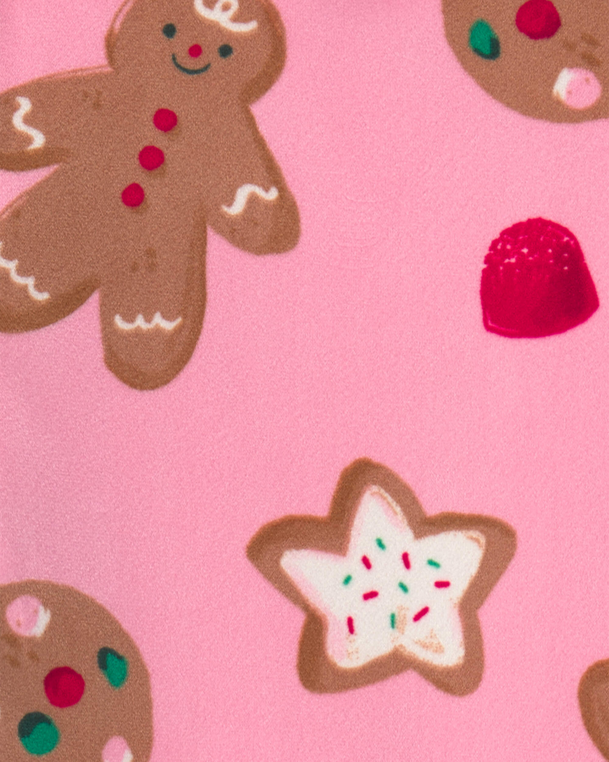 Baby Girl 2-Piece Christmas Gingerbread DreamPlush Snug Fit Pajama Set - Pink - Image 3