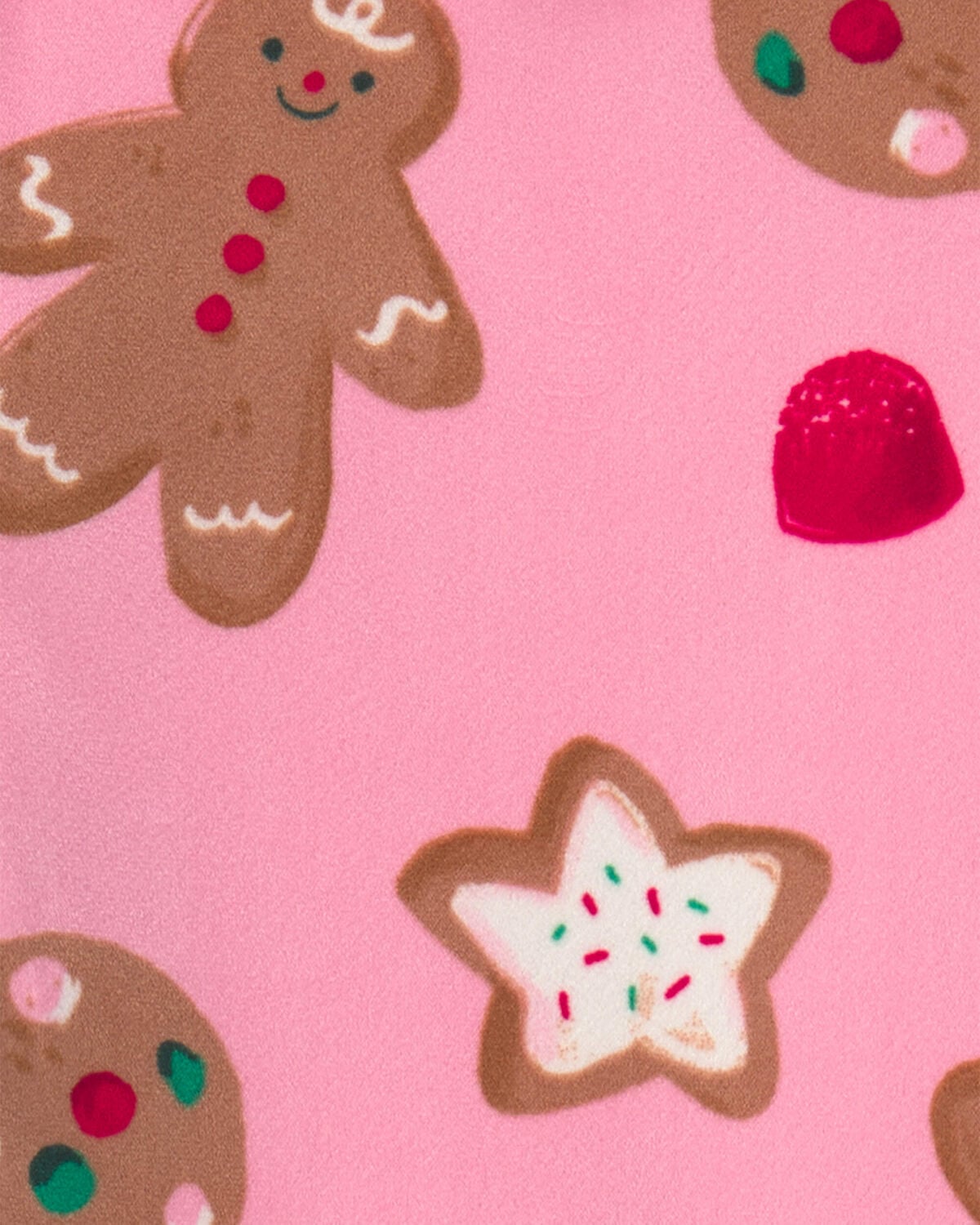 Baby Girl 2-Piece Christmas Gingerbread DreamPlush Snug Fit Pajama Set - Pink - Image 2