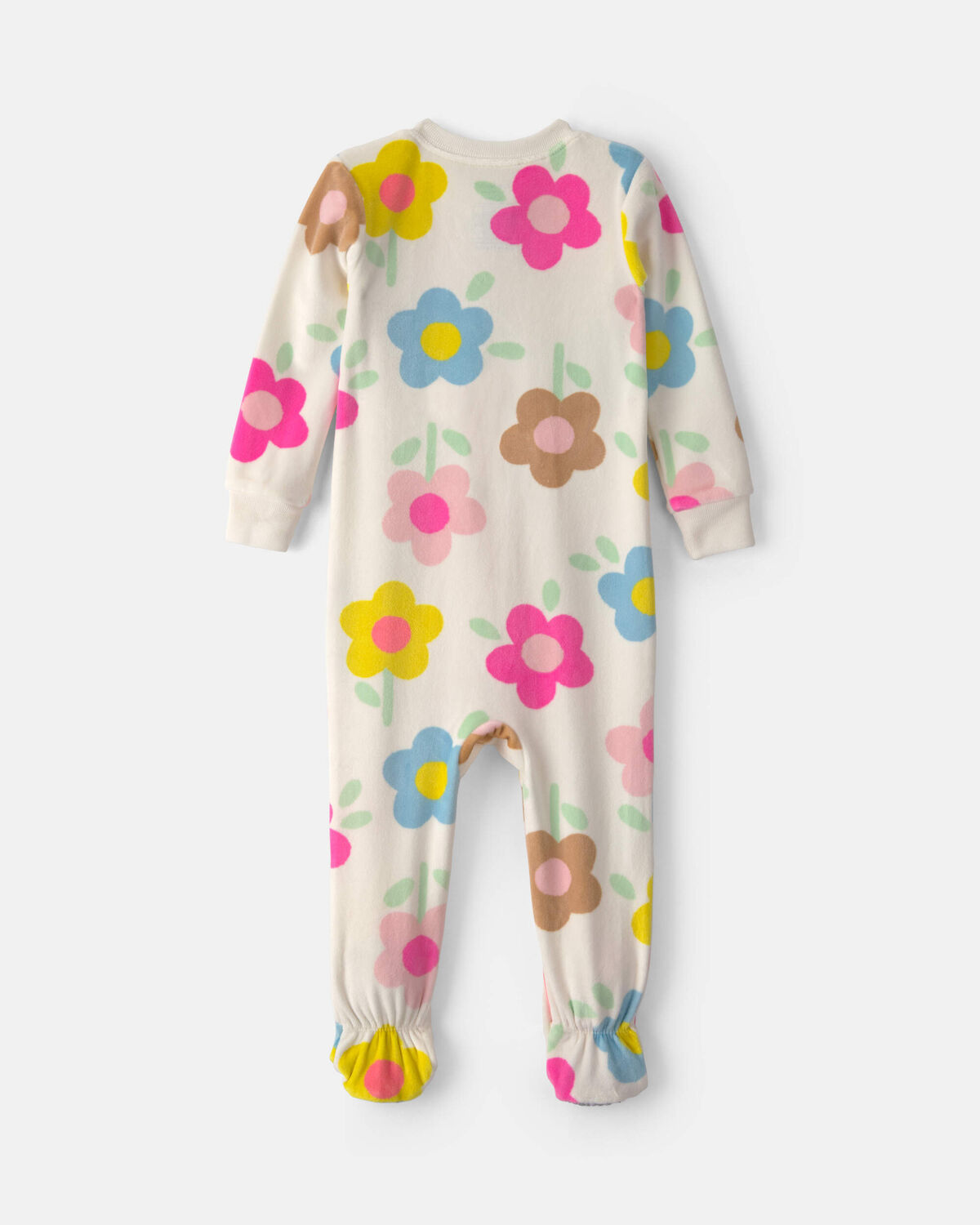 Baby Girl 1-Piece Floral 2-Way Zip DreamPlush Snug Fit Footed Pajama - Image 2