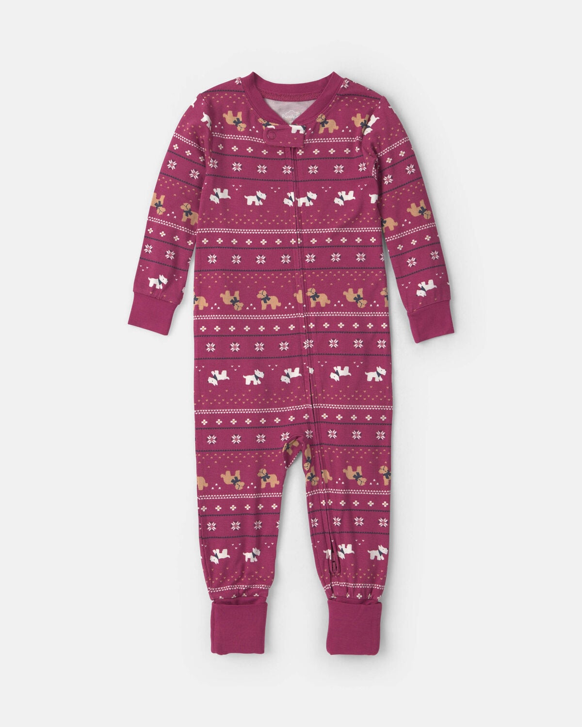 Baby 1-Piece Fair Isle PurelySoft™ Snug Fit Pajama - Burgundy
