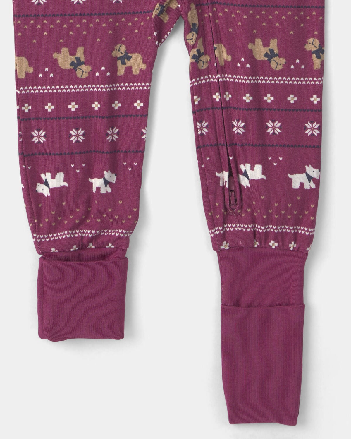 Baby 1-Piece Fair Isle PurelySoft™ Snug Fit Pajama - Burgundy - Image 3