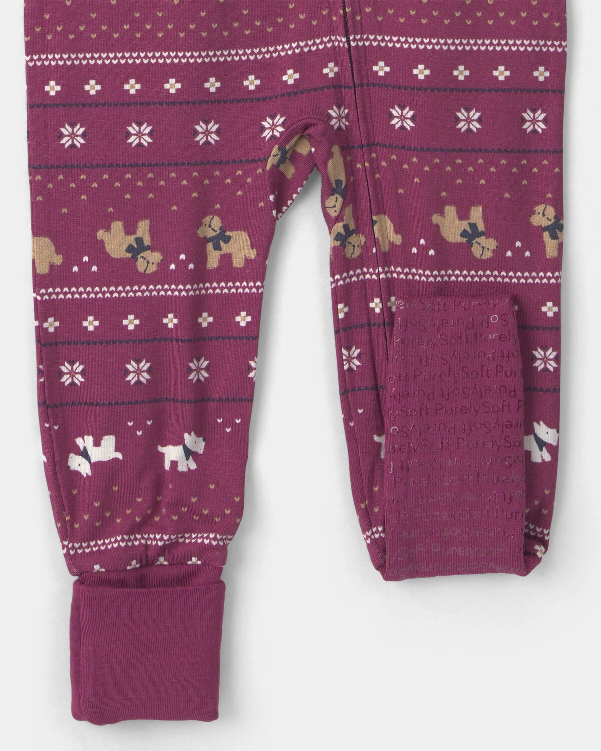 Baby 1-Piece Fair Isle PurelySoft™ Snug Fit Pajama - Burgundy - Image 4