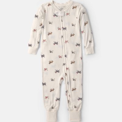 Baby 1-Piece Dog PurelySoft™ Snug Fit Pajama - Cream