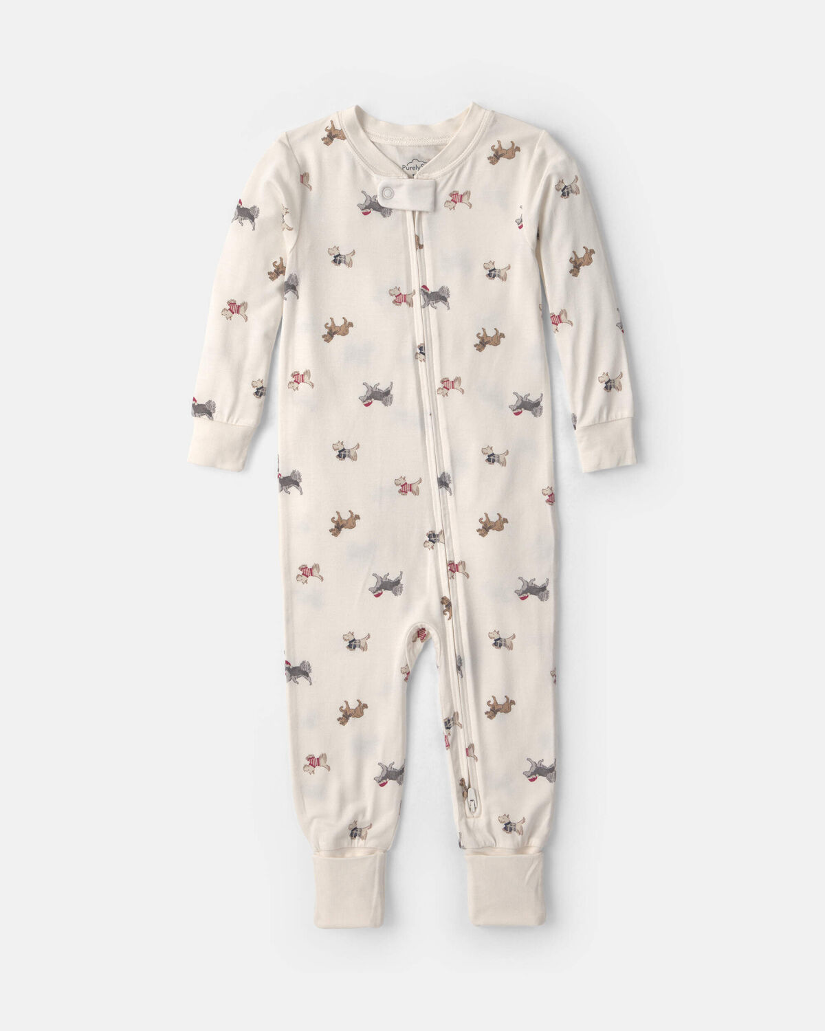 Baby 1-Piece Dog PurelySoft™ Snug Fit Pajama - Cream