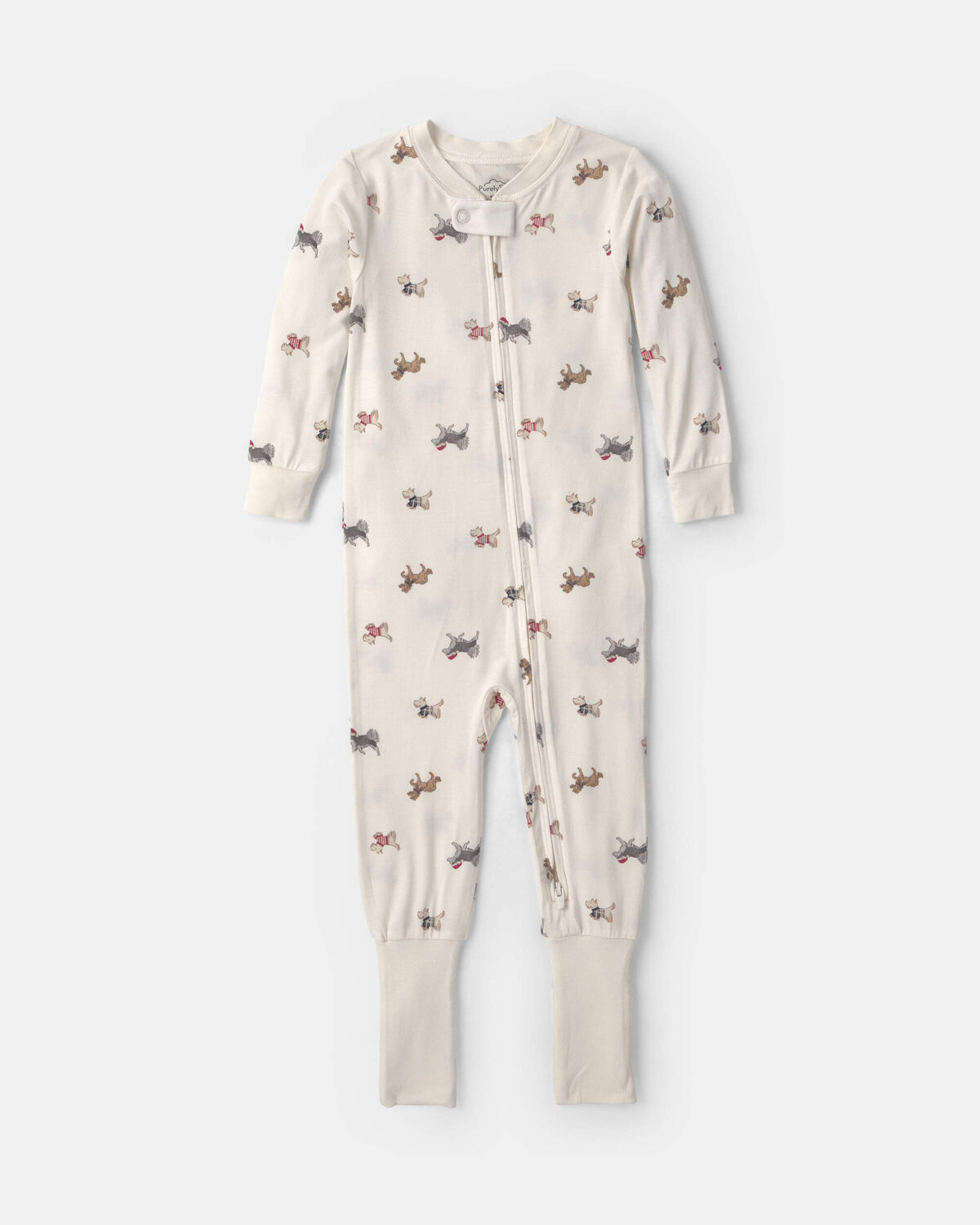 Baby 1-Piece Dog PurelySoft™ Snug Fit Pajama - Cream - Image 2