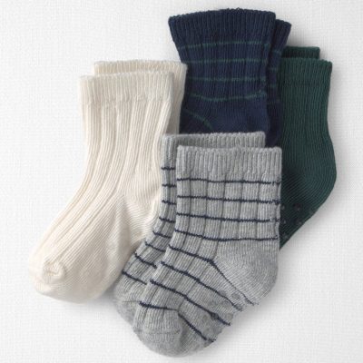 Baby 4-Pack No-Slip Ankle Socks Made with Organic Cotton