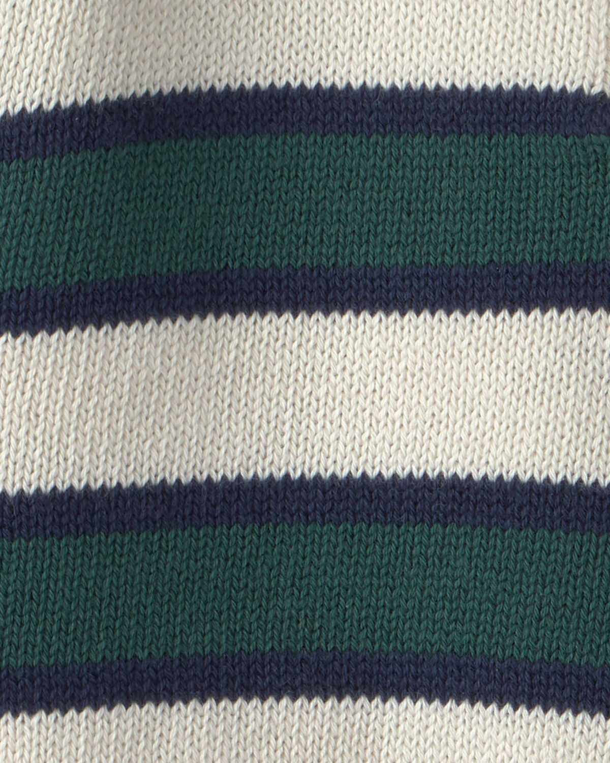 Baby Boy Organic Cotton Sweater Knit Polo in Stripes - Image 3