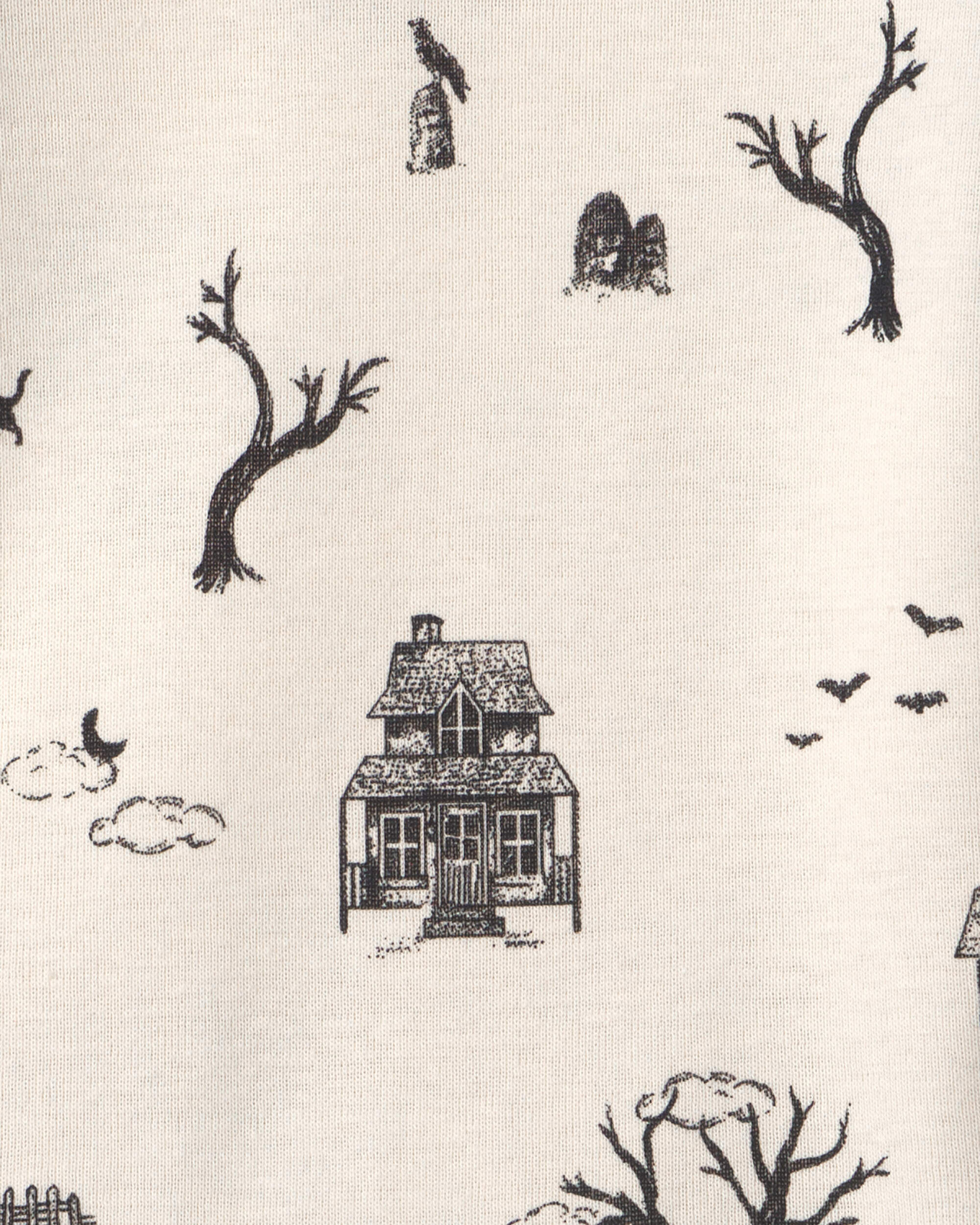 Baby 2-Piece Organic Cotton Pajamas in Spooky Village - Image 4