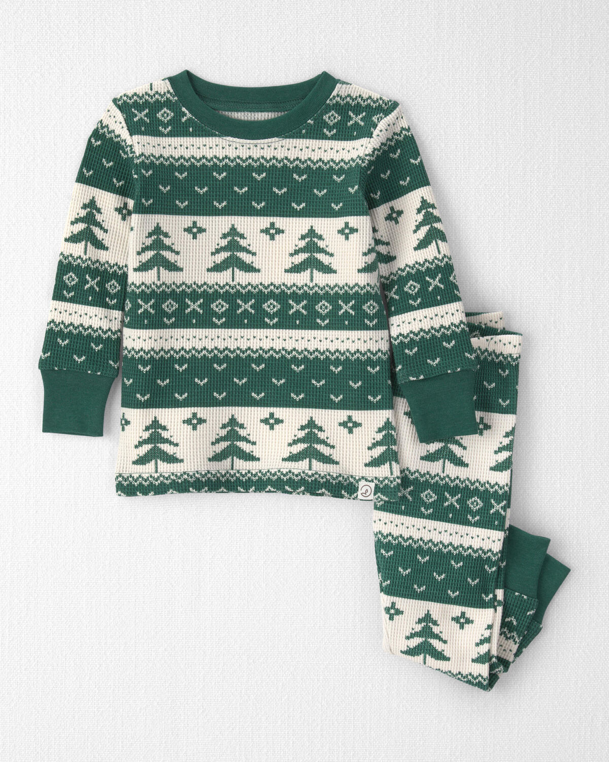 Baby 2-Piece Fair Isle Waffle Knit Pajamas Made with Organic Cotton