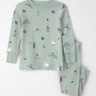 Baby 2-Piece Organic Cotton Pajamas in 12 Days of Christmas Print
