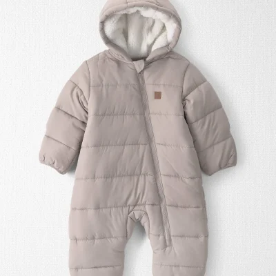 Baby 1-Piece Teddy Fleece Snowsuit Made with Recycled Materials