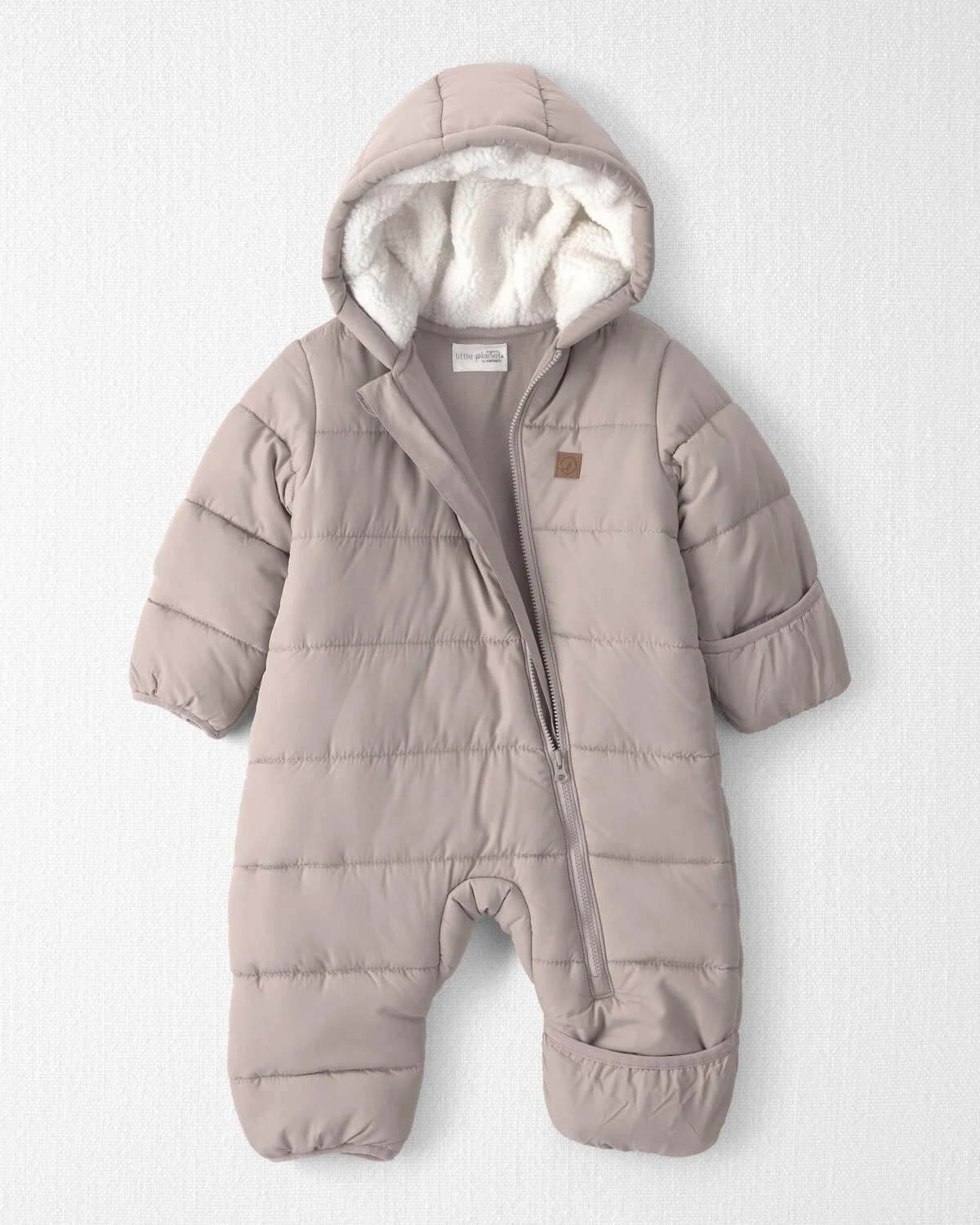 Baby 1-Piece Teddy Fleece Snowsuit Made with Recycled Materials - Image 2