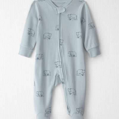Baby Organic Cotton Sleep & Play Pajamas in Winter Bears