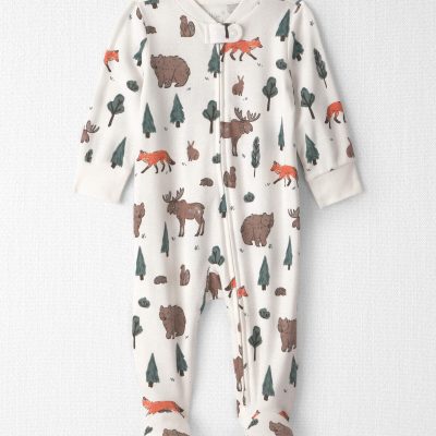 Baby Organic Cotton Sleep & Play Pajamas in Woodland Creatures