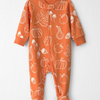 Baby Organic Cotton Sleep & Play Pajamas in Autumn Gourds