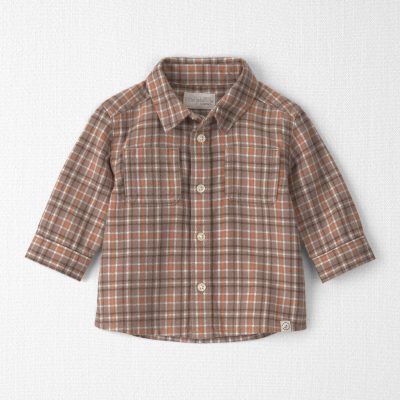 Baby Boy Organic Cotton Flannel Button-Down Shirt