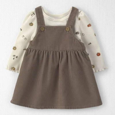 Baby Girl 2-Piece Organic Cotton Corduroy Jumper Set