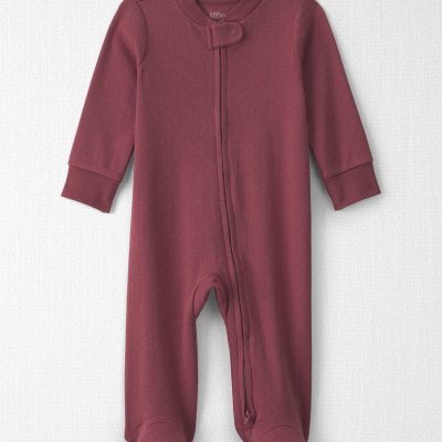 Baby Girl Organic Cotton Pointelle Sleep & Play Pajamas