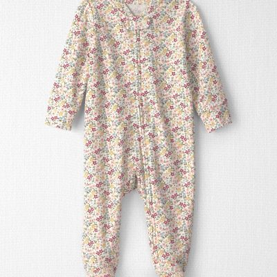 Baby Girl Organic Cotton Sleep & Play Pajamas in Floral