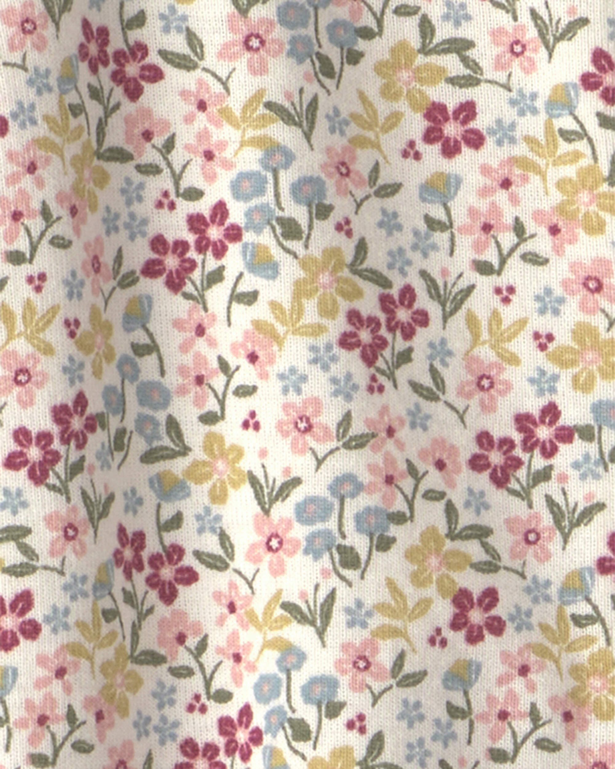 Baby Girl Organic Cotton Sleep & Play Pajamas in Floral - Image 5