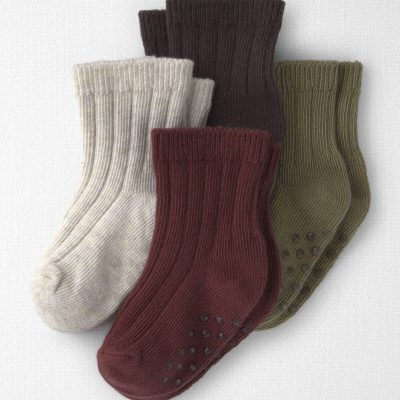 Baby 4-Pack No-Slip Ankle Socks Made with Organic Cotton