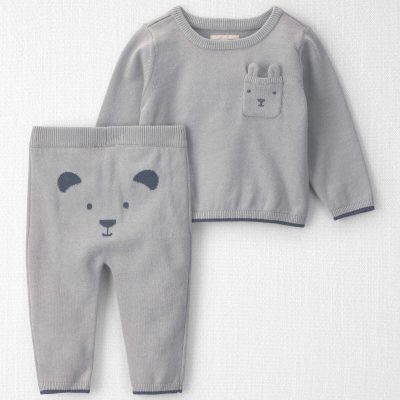 Baby 2-Piece Organic Cotton Sweater Knit Top & Pant Set