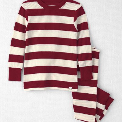 Baby 2-Piece Organic Cotton Ribbed Pajamas in Stripes