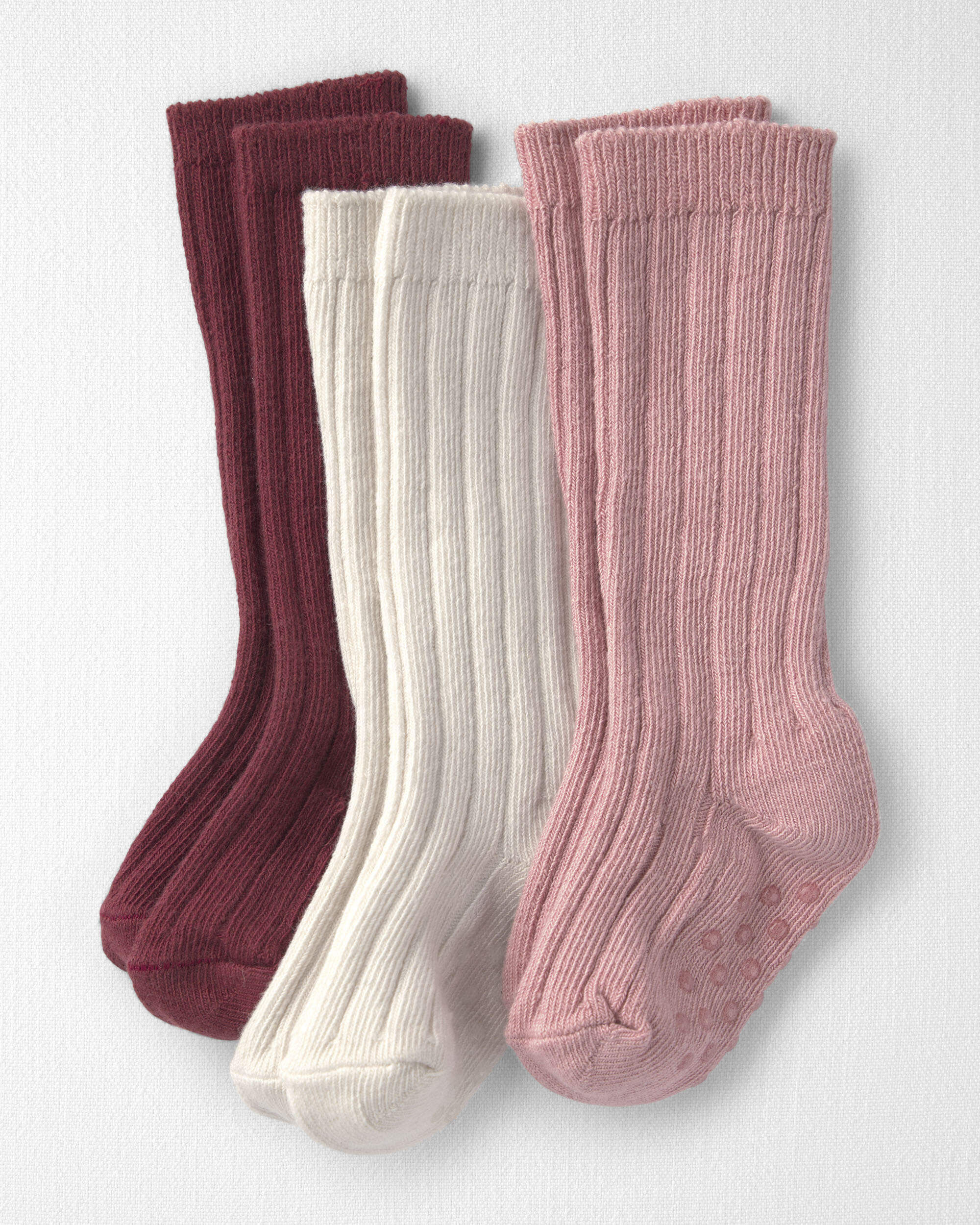 Baby 3-Pack No-Slip Knee-High Socks Made with Organic Cotton - Image 3