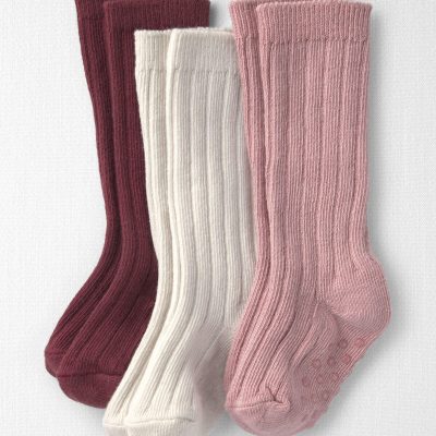 Baby 3-Pack No-Slip Knee-High Socks Made with Organic Cotton