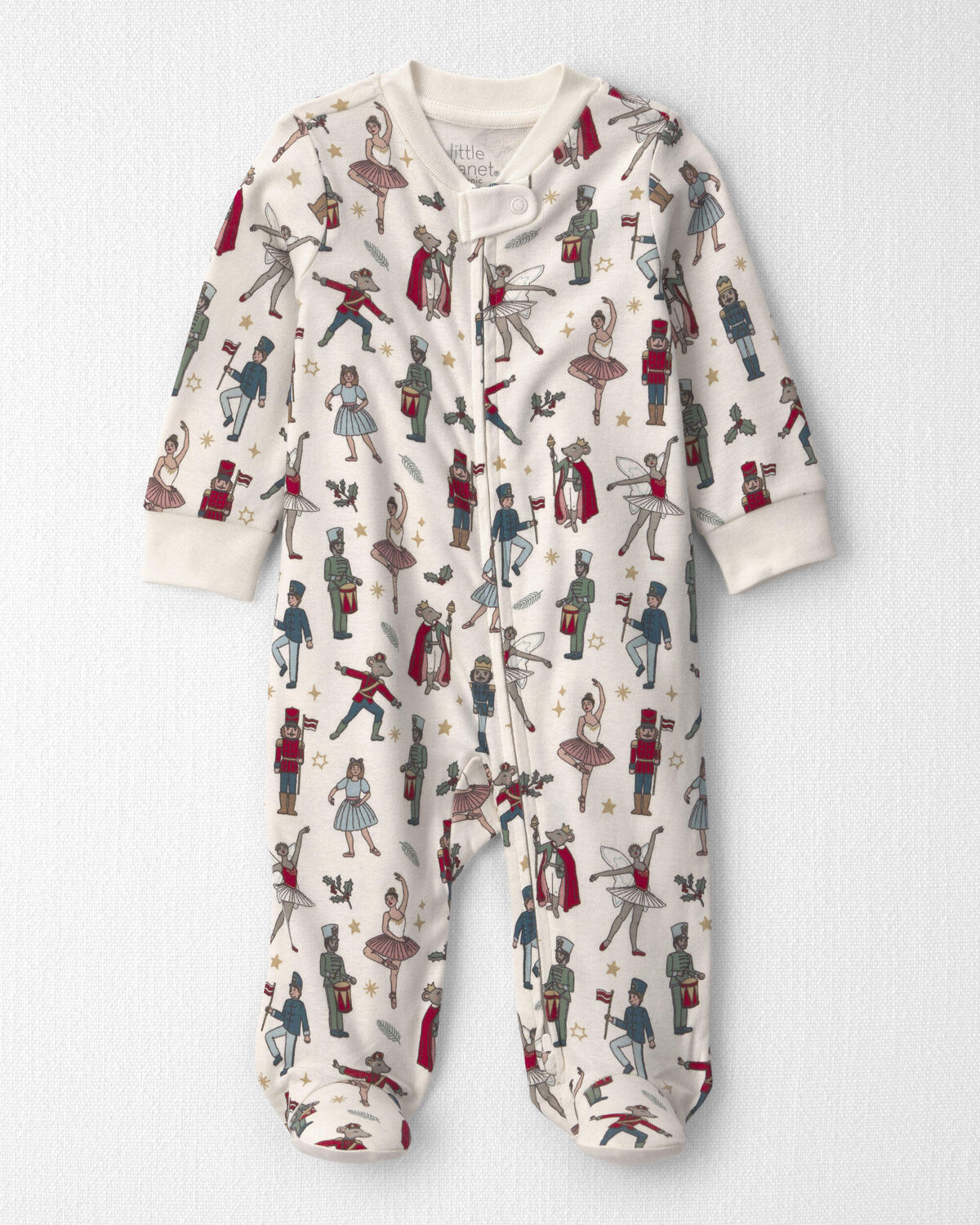 Baby Organic Cotton Sleep & Play Pajamas in Nutcracker