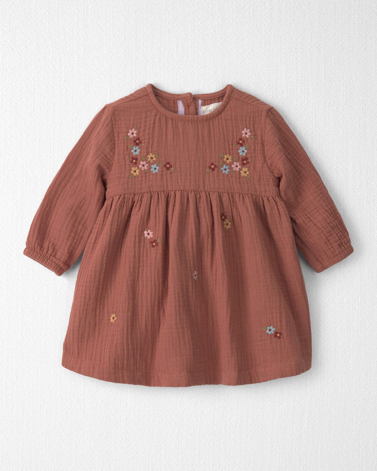 Baby Girl Organic Cotton Embroidered Gauze Dress